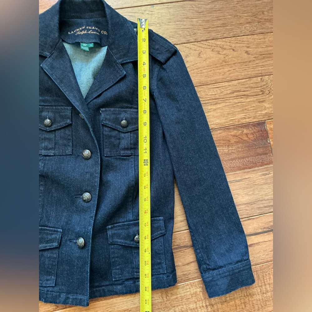Lauren Jeans Co., Ralph Lauren Dark Denim Military Style Jacket, small - Picture 8 of 11